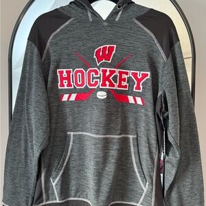 NWT Gray Wisconsin Hockey Hoodie